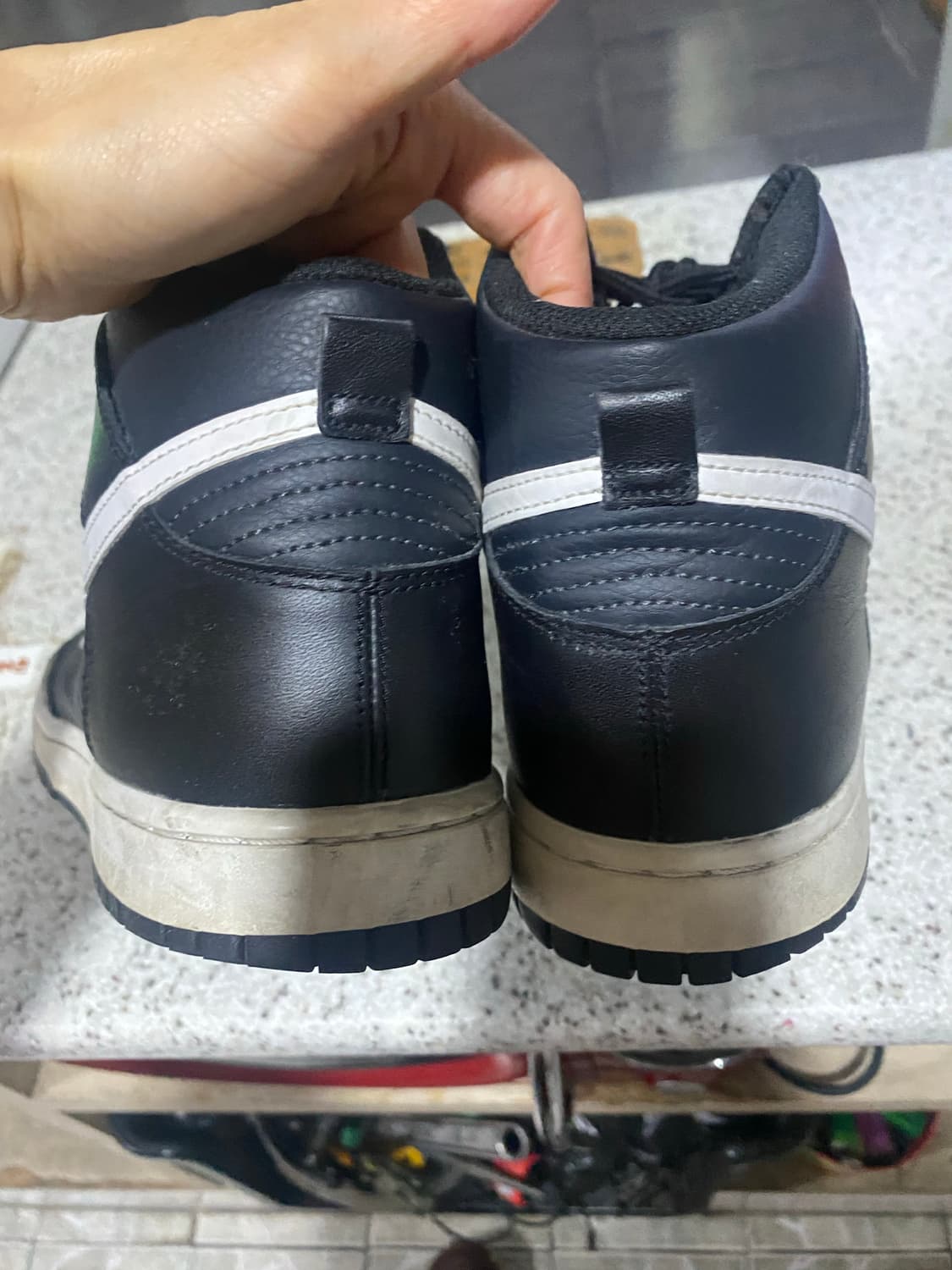 나이키 덩크 하이 블랙/화이트 상품이미지4