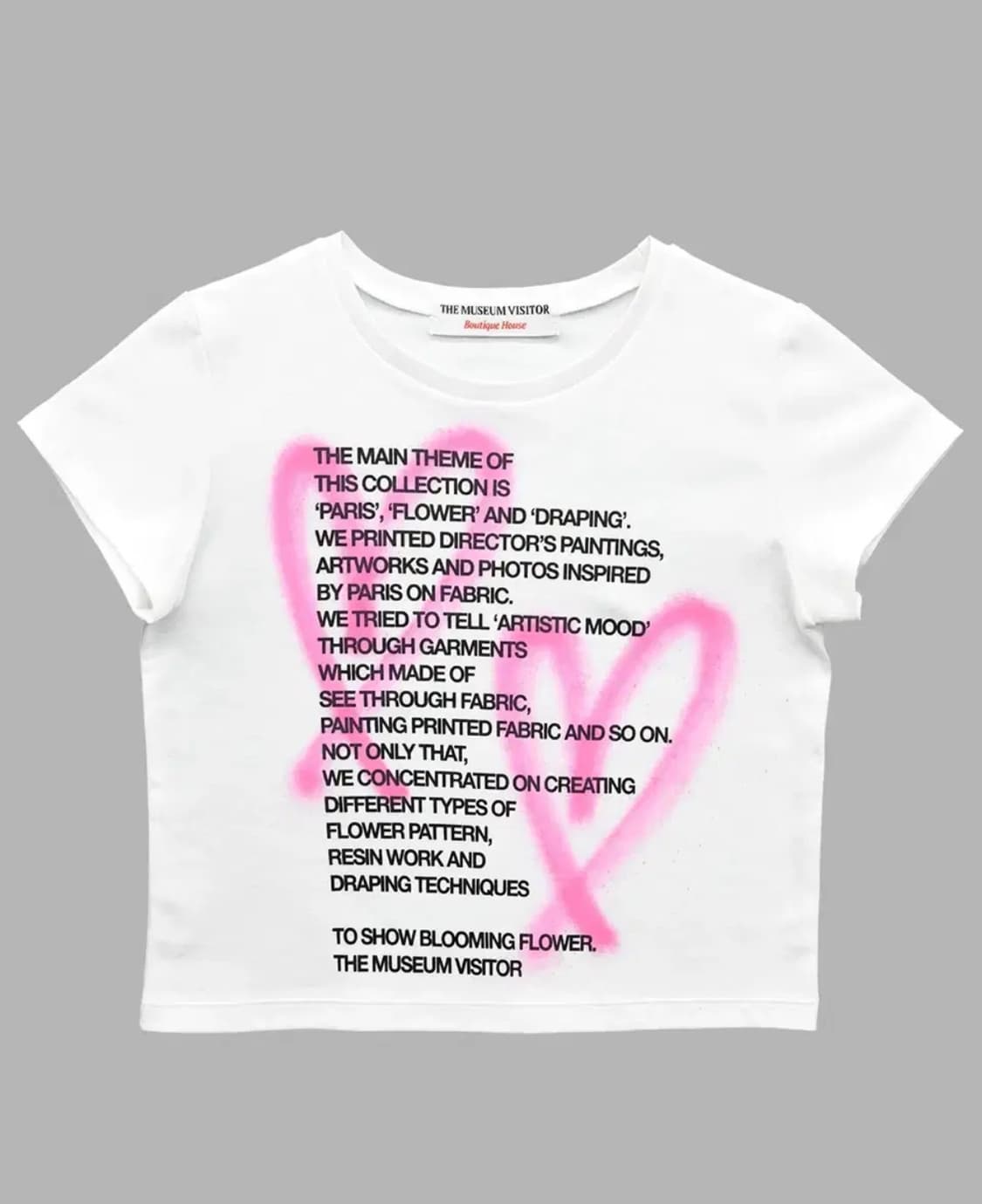 더뮤지엄비지터 CROP HEART SPRAYED T-SHIRT 상품이미지1