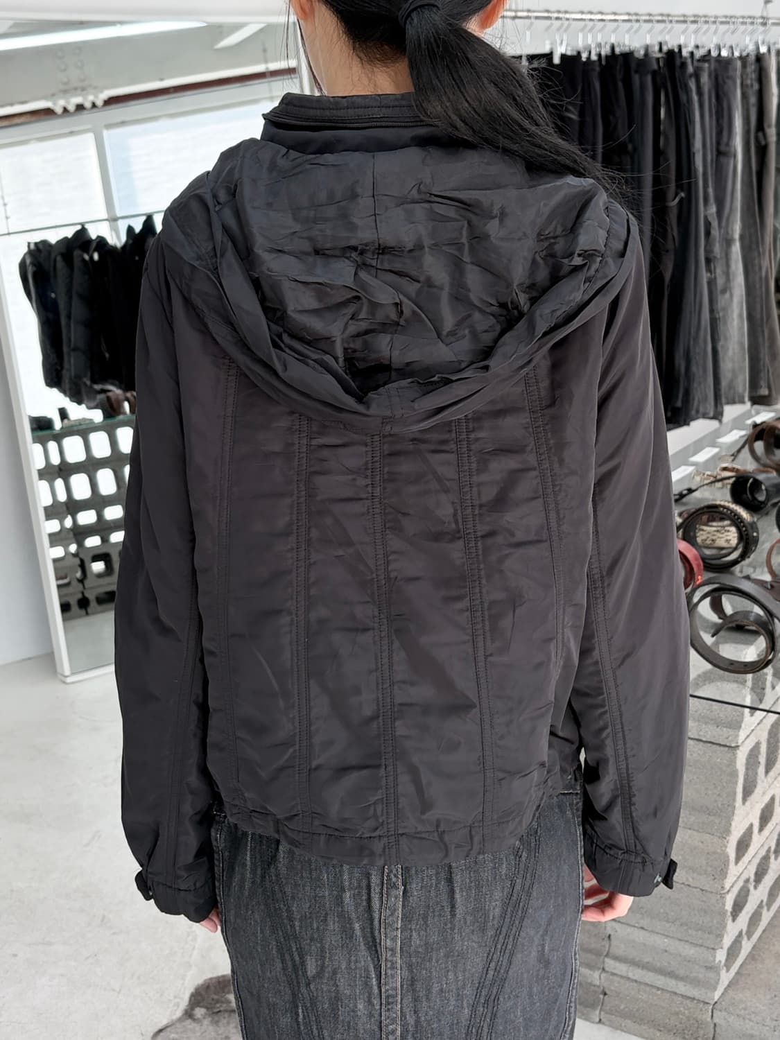 japan vintage 지퍼 절개 후디 봄버 자켓 상품이미지4