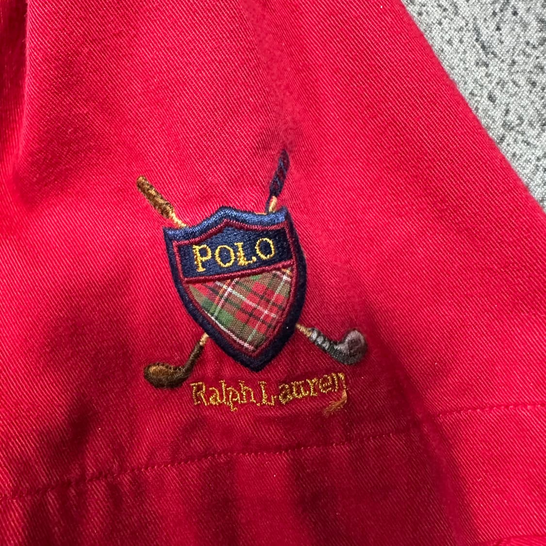 ✨ (바배) 폴로 랄프로렌 90s 싱가포르판 클럽 쉴드 레드 반팔 셔츠  상품이미지3