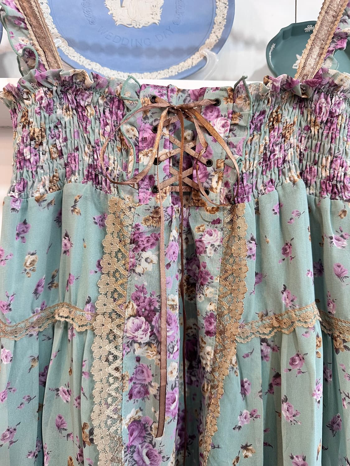 axes femme(액시즈팜) 로즈 플라워 코르셋 쉬폰 원피스 상품이미지4