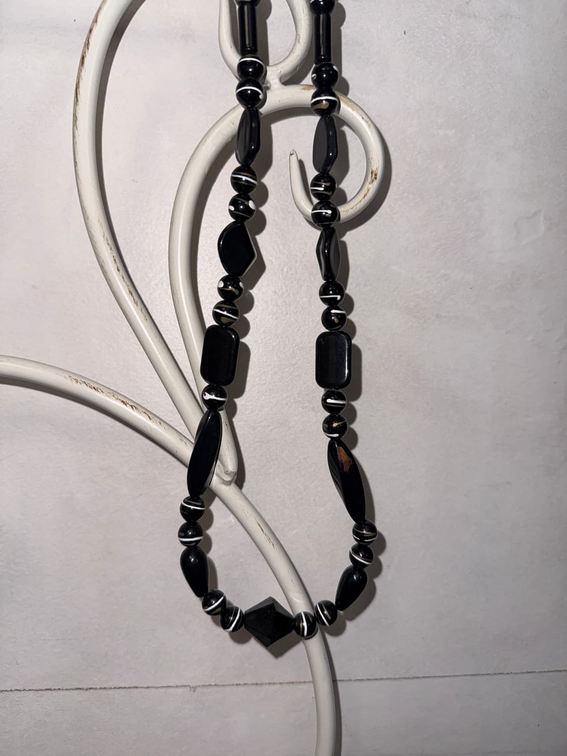 Black & white marble stone necklace  상품이미지5