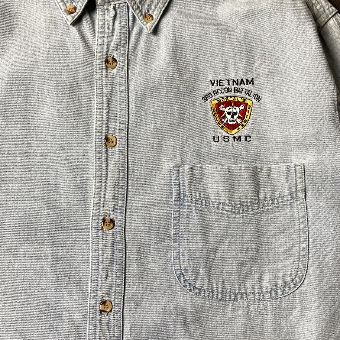 HARVARD 빈티지 라이트블루 데님 코튼셔츠 A00365 상품이미지3