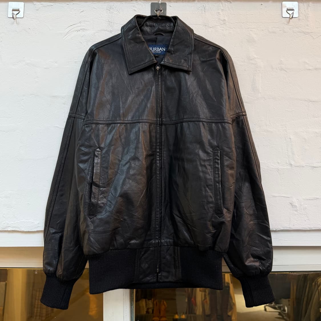 Durban 블랙 램스킨 가죽 봄버 자켓 L 상품이미지1