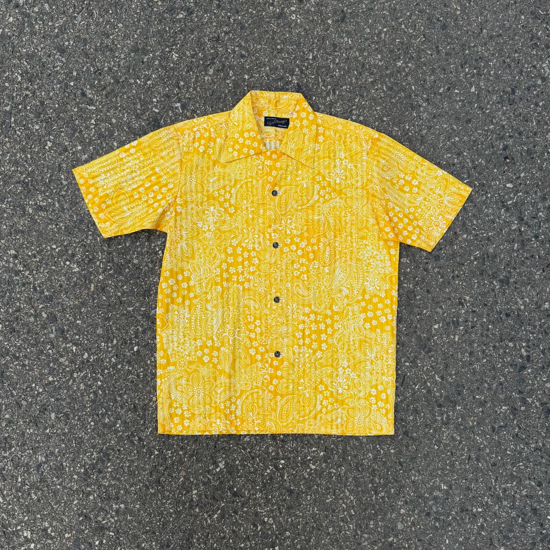 일본빈티지 페이즐리 반팔 셔츠 옐로우 상품이미지2