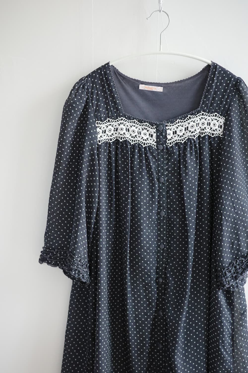 Black polka dot lace blouse 상품이미지6