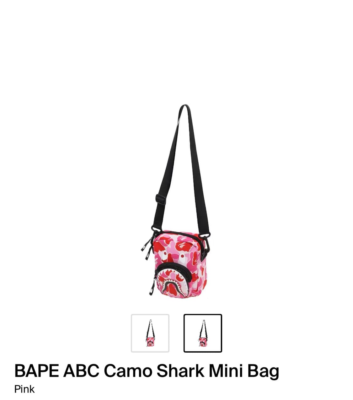베이프 ABC카모 샤크 미니 크로스백 핑크 상품이미지2