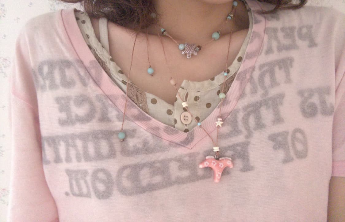 check cookie star necklace 체크 쿠키 스타 목걸이 상품이미지2