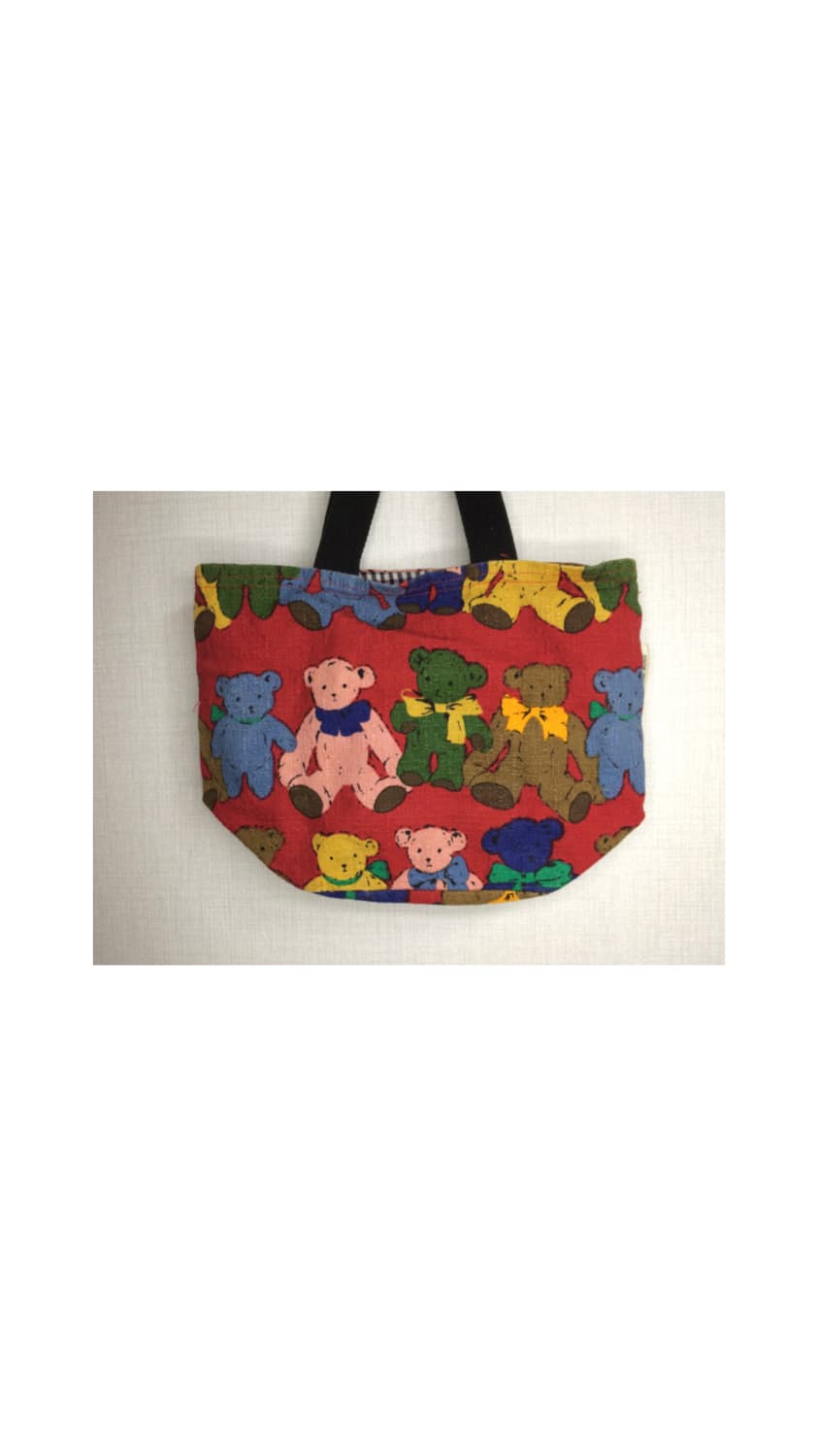 빈티지 곰돌이 미니 토트백 도시락 가방 상품이미지2