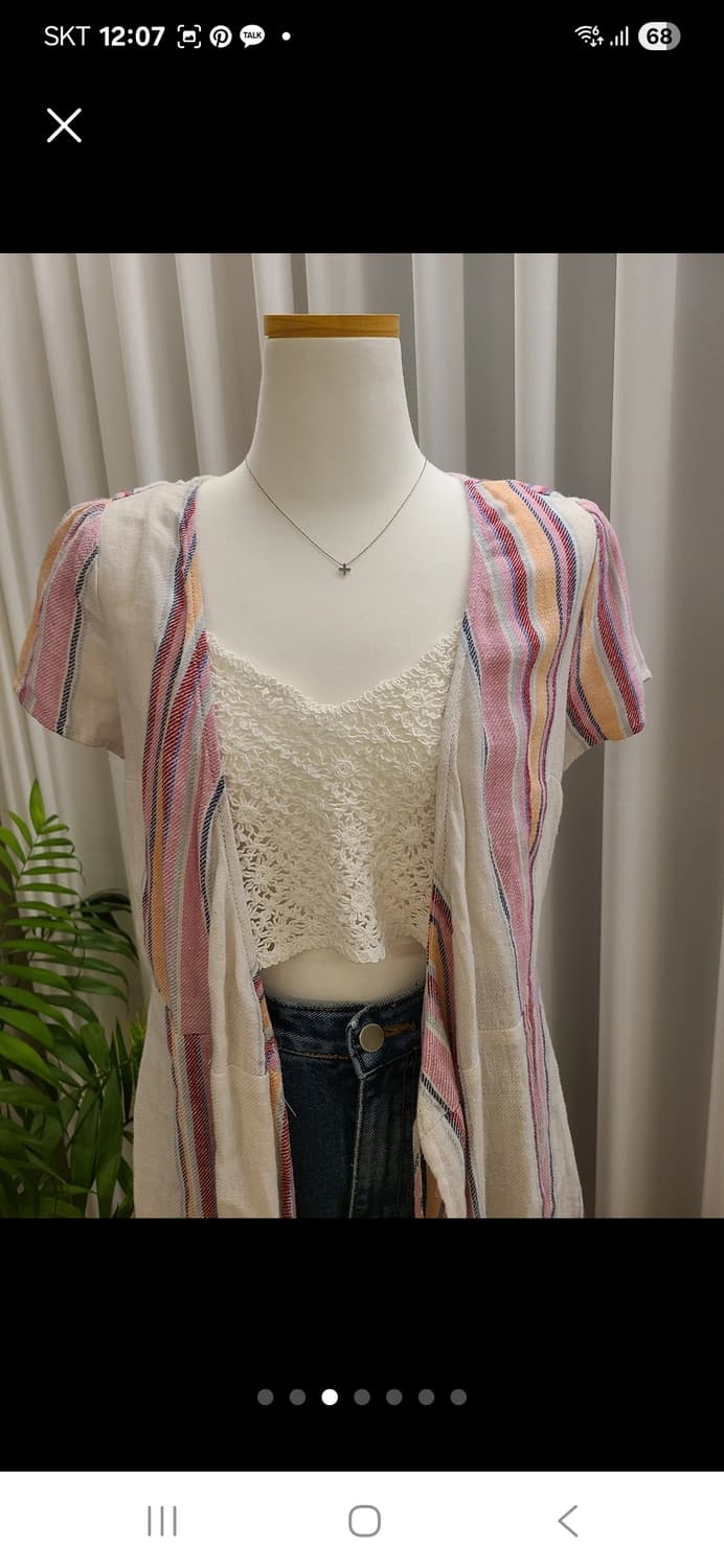 forever21 핑크 린넨 랩 원피스 상품이미지3