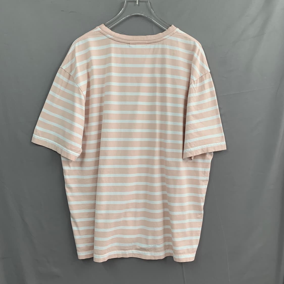XXL 라코스테 오버핏 핑크 스트라이프 빅사이즈 반팔티 상품이미지2