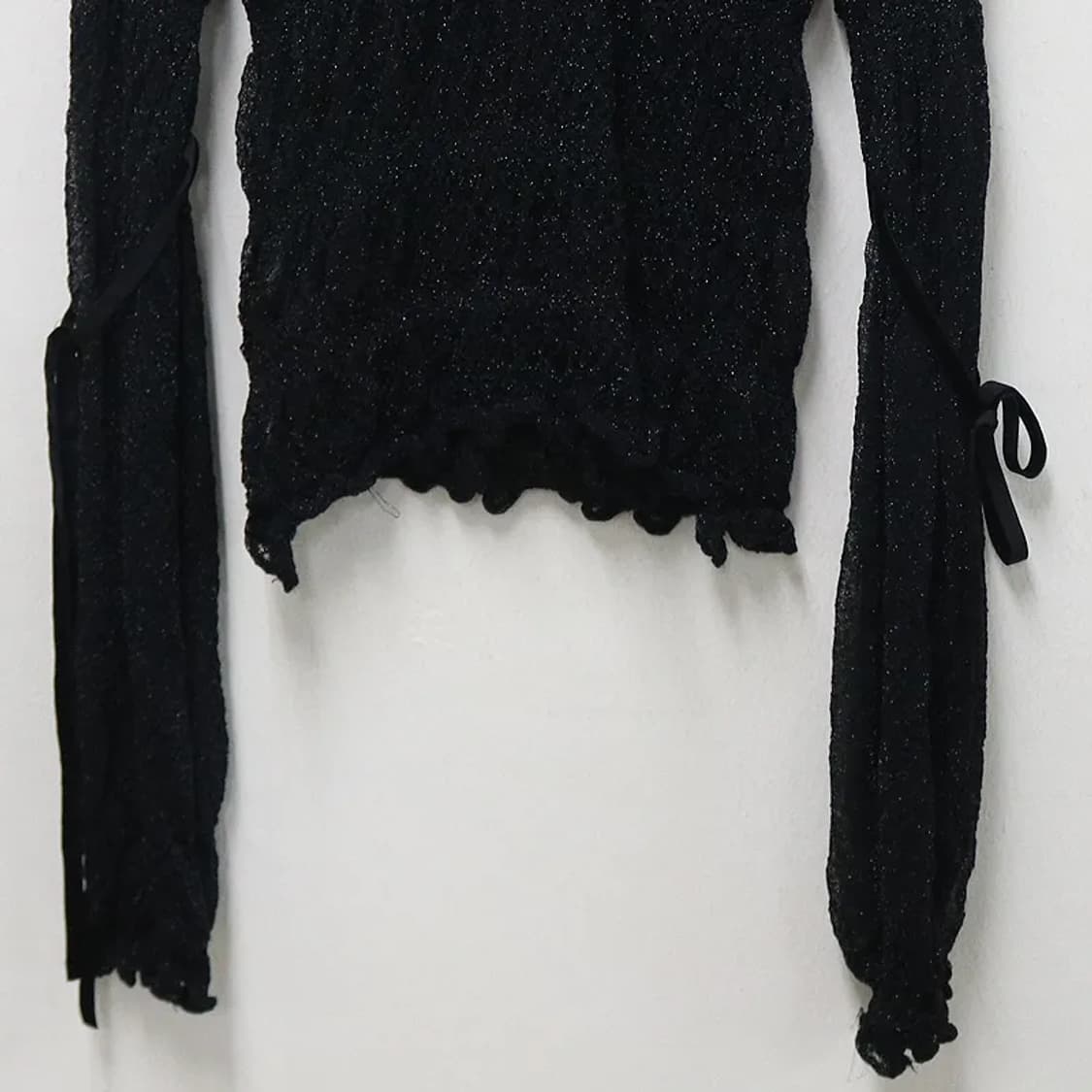 NERO 글리터 발레코어 셔링 긴팔 니트 61724 상품이미지4