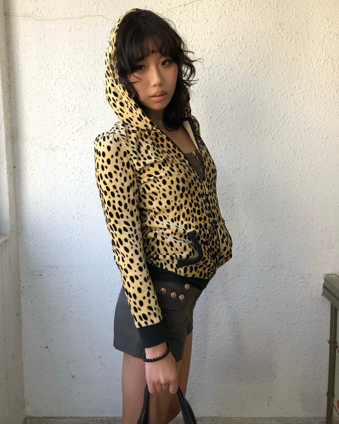 JUICY COUTURE 레오파드 벨벳 후드집업 상품이미지6