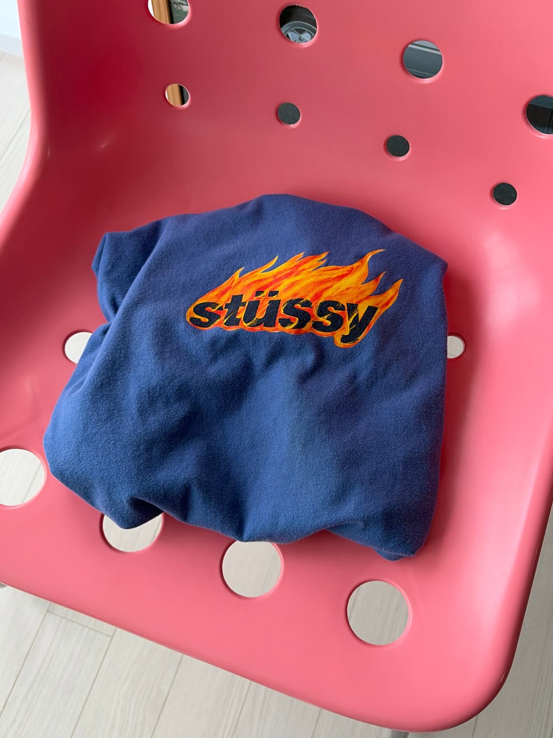 stussy 스투시 플레임 티셔츠 미드나잇 L (105) 상품이미지1