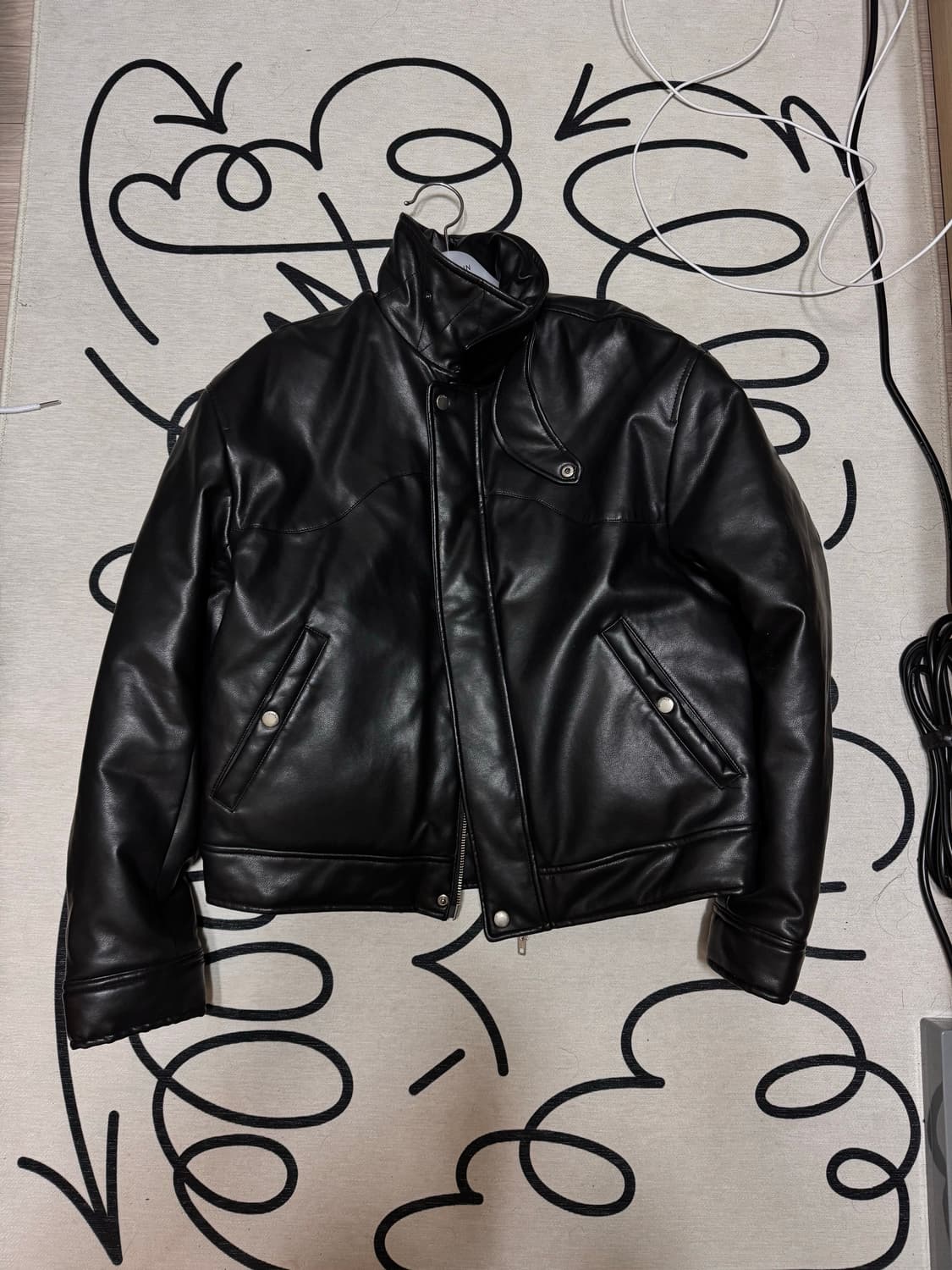 [M] 문선 레더 다운 블루종 상품이미지3