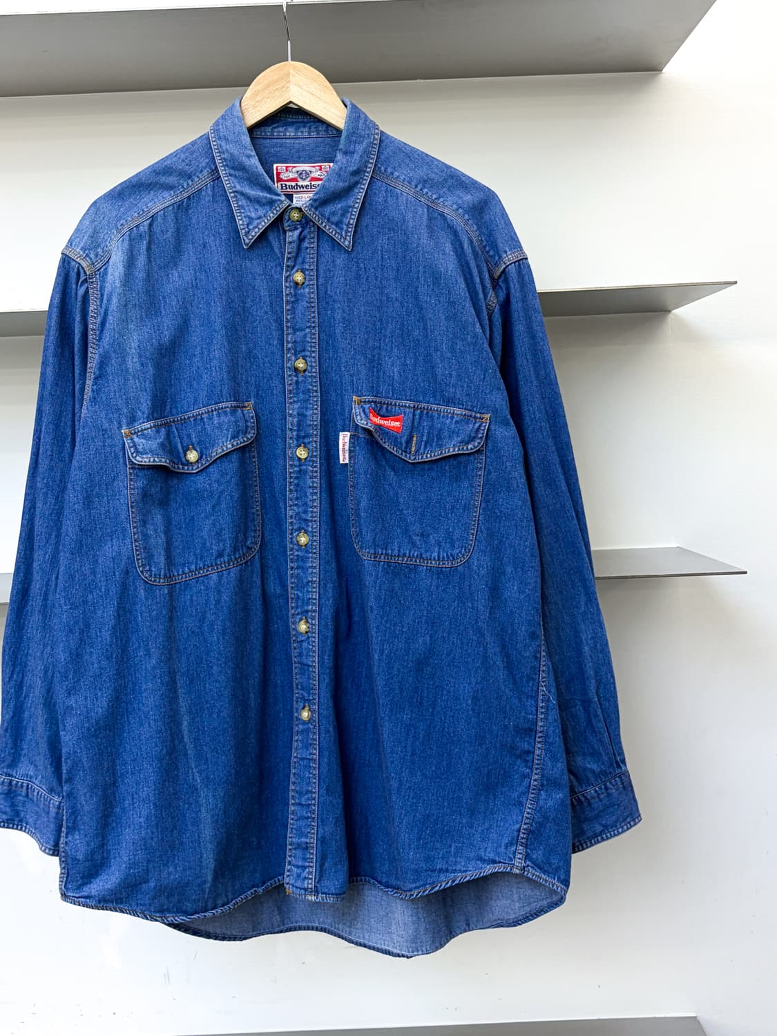버드와이저 90s 투포켓 데님 셔츠 상품이미지2