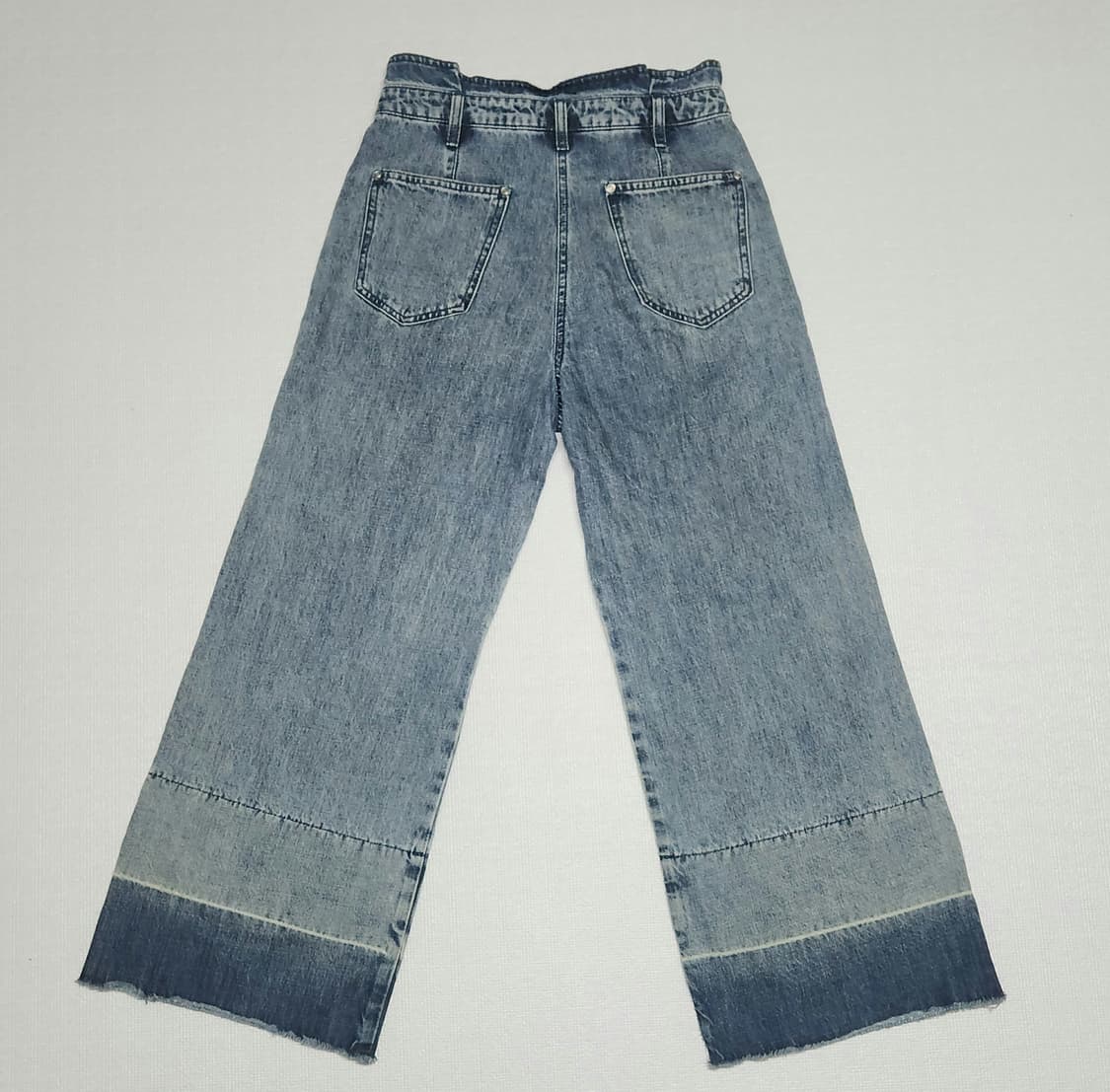 (정품) 타임 워싱 페이퍼백 와이드 데님 팬츠(28인치) 상품이미지2