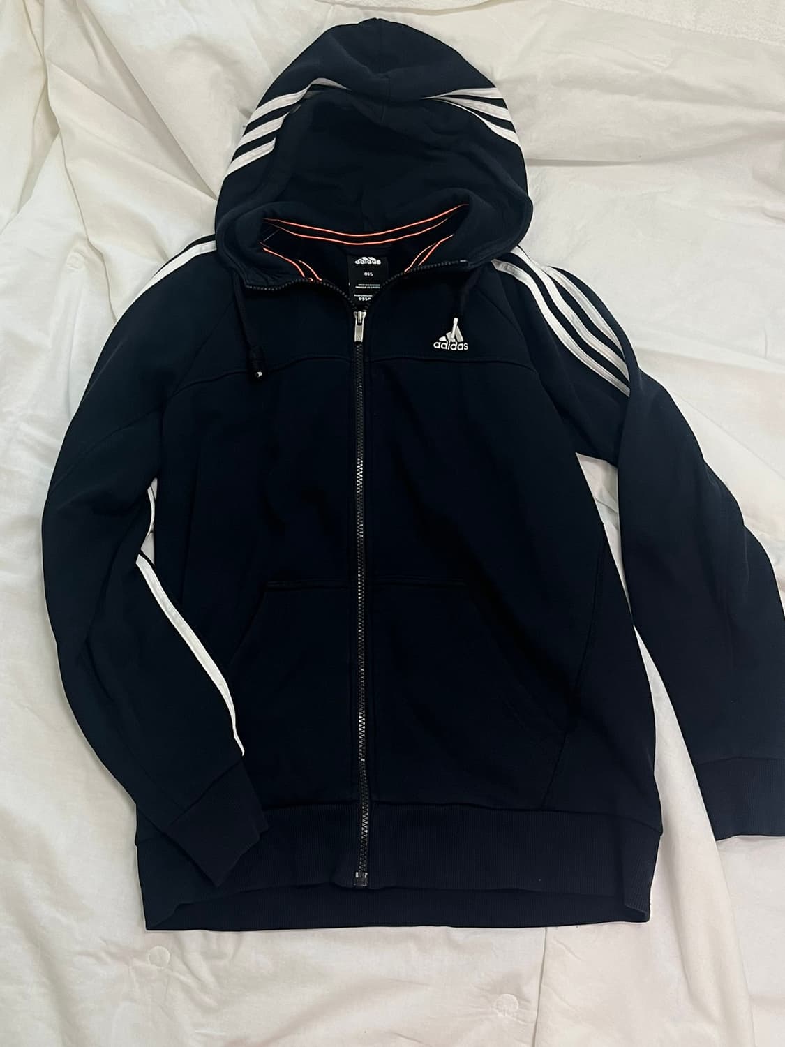 아디다스 네이비 화이트 삼선 사이드라인 후드집업 SIZE M 상품이미지2