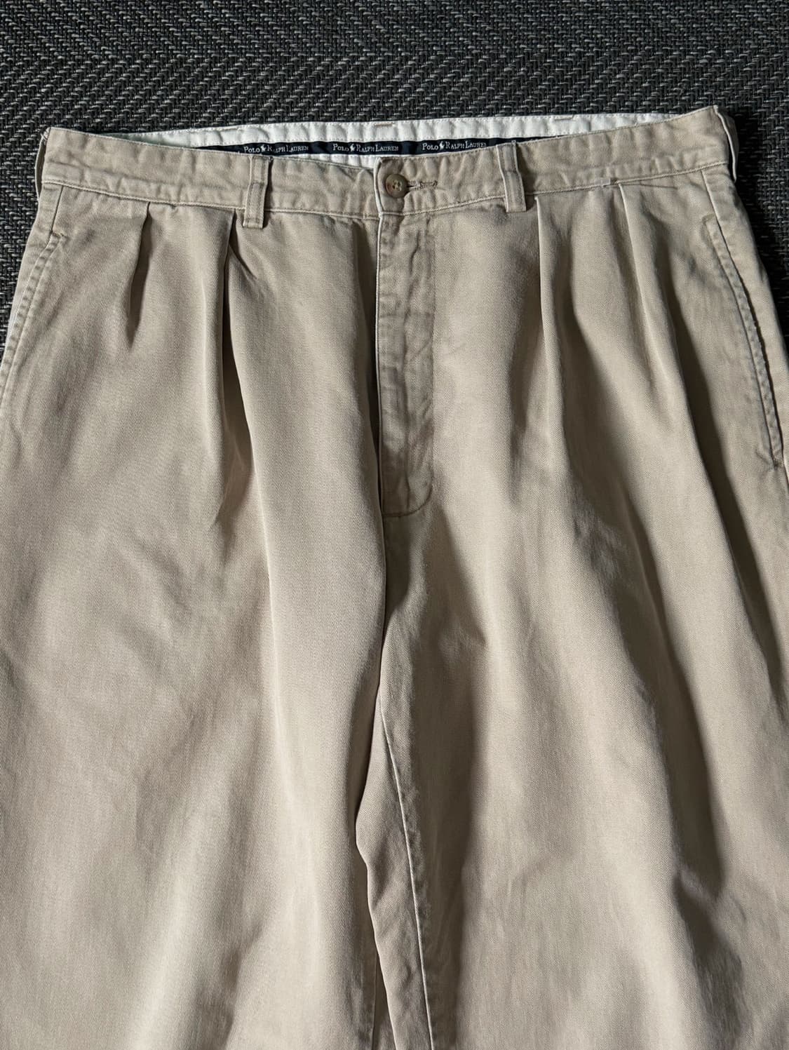 (34) 90s 폴로 랄프로렌 앤드류 더블 플리츠 치노 팬츠 상품이미지2