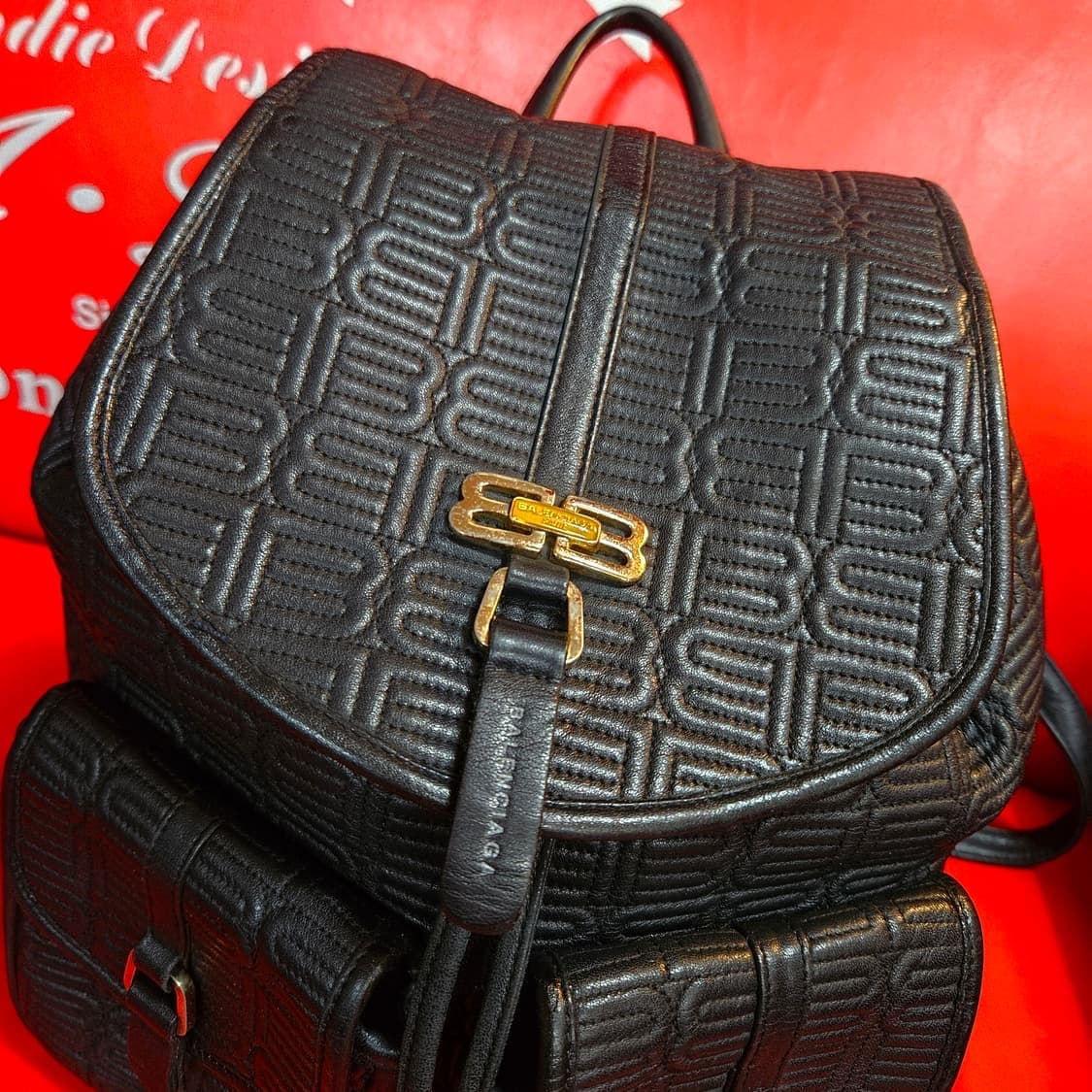 발렌시아가 빈티지 국내 라이센스 BB 가죽 퀄트 미니 백팩 상품이미지3