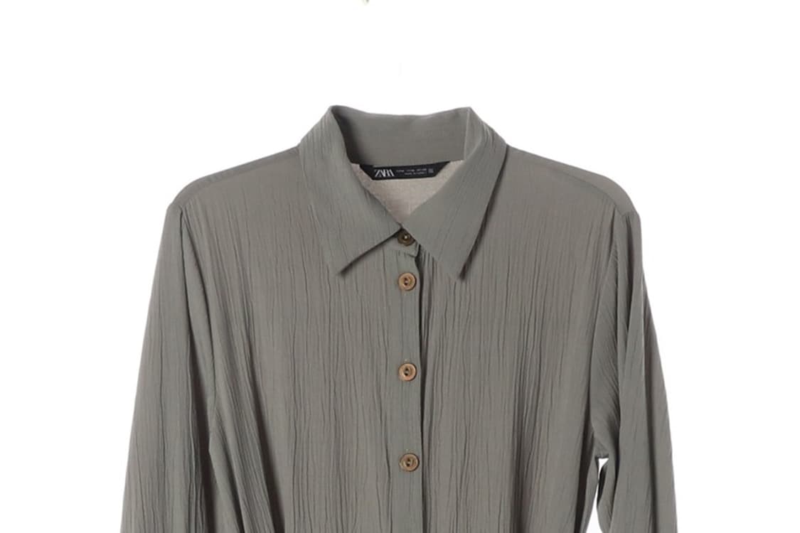 자라 비스코스 링클 셔츠 롱 원피스 M 상품이미지3