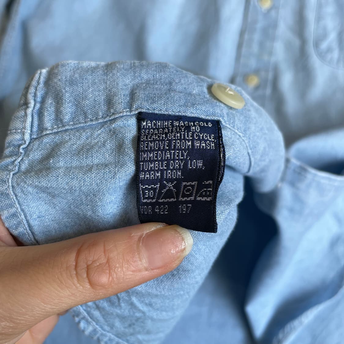 노티카 원포켓 연청 데님 셔츠 M 상품이미지6