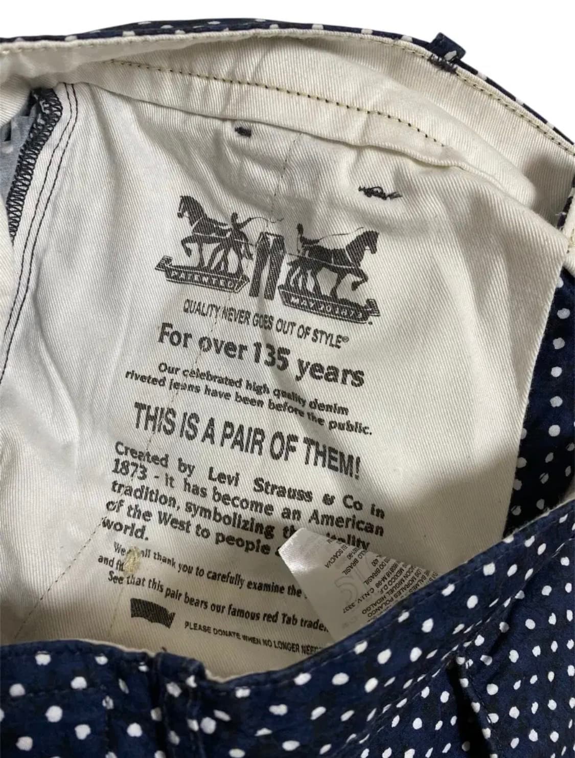 리바이스 도트 패턴 숏팬츠 -30인치 상품이미지6