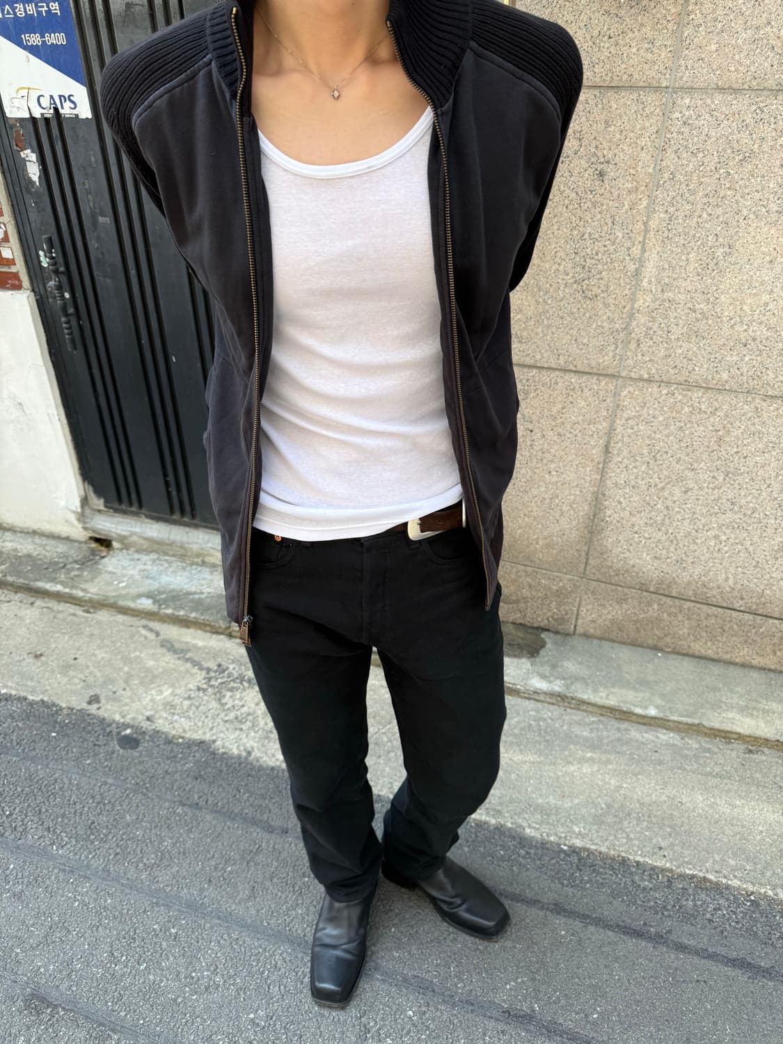 Calvin Klein knit-sweat zip-up 상품이미지3