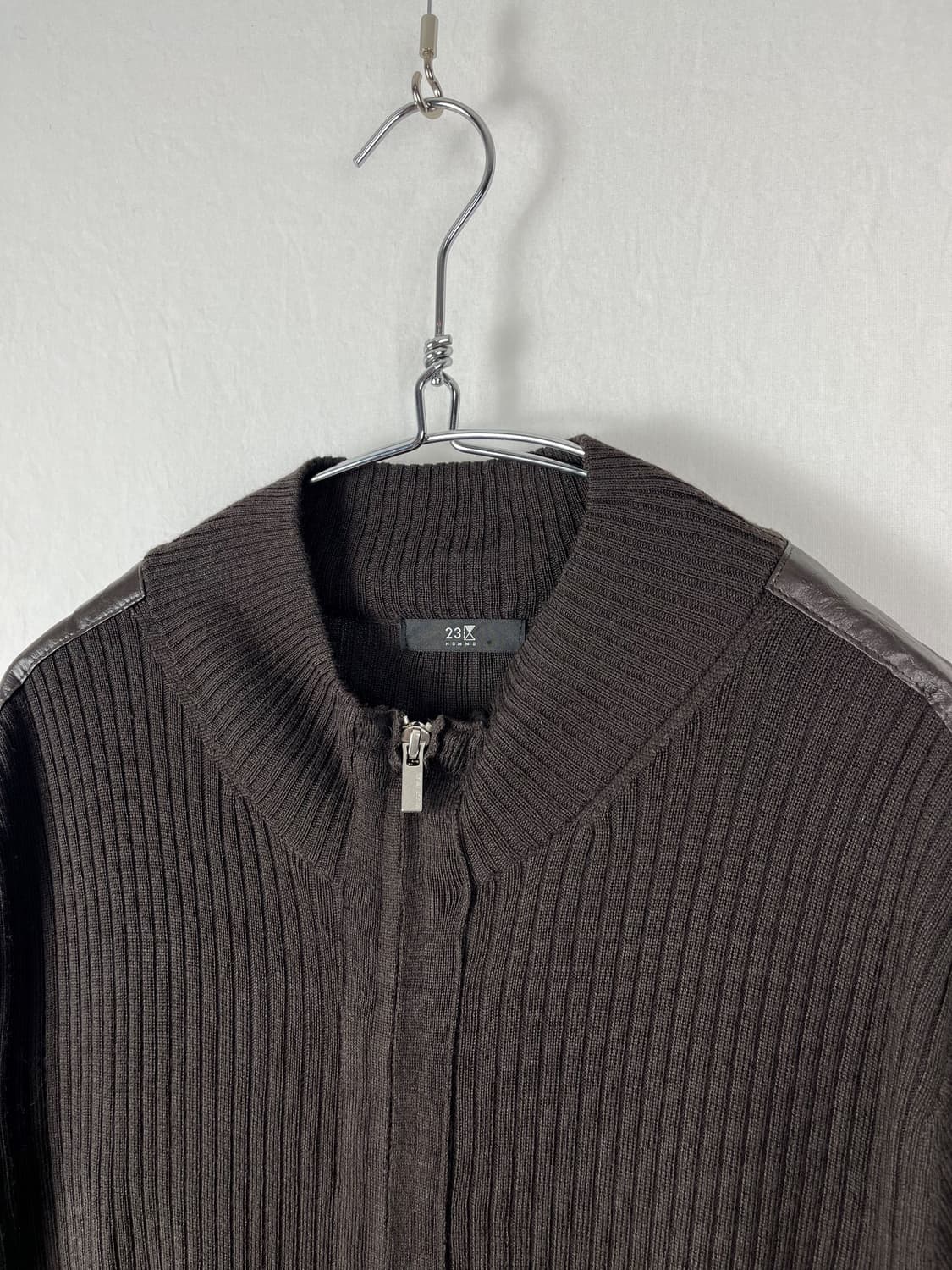 23 Homme 가죽패치 니트집업 상품이미지3