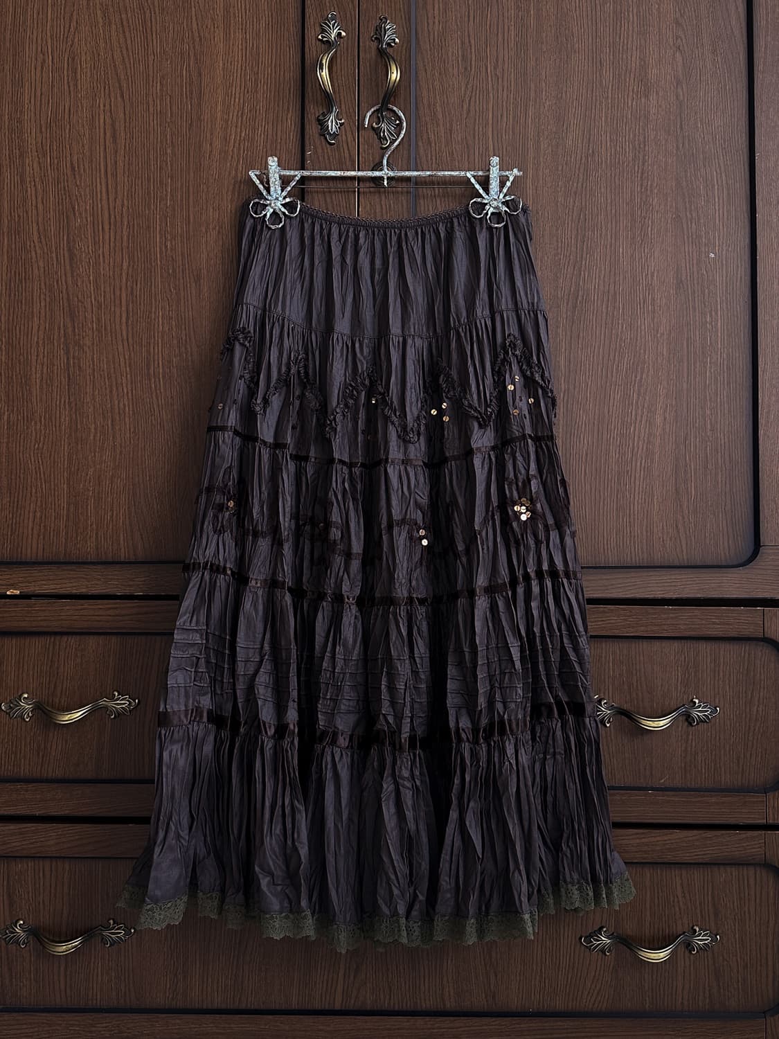 Floral Ruffle Beaded Skirt 0247 상품이미지3