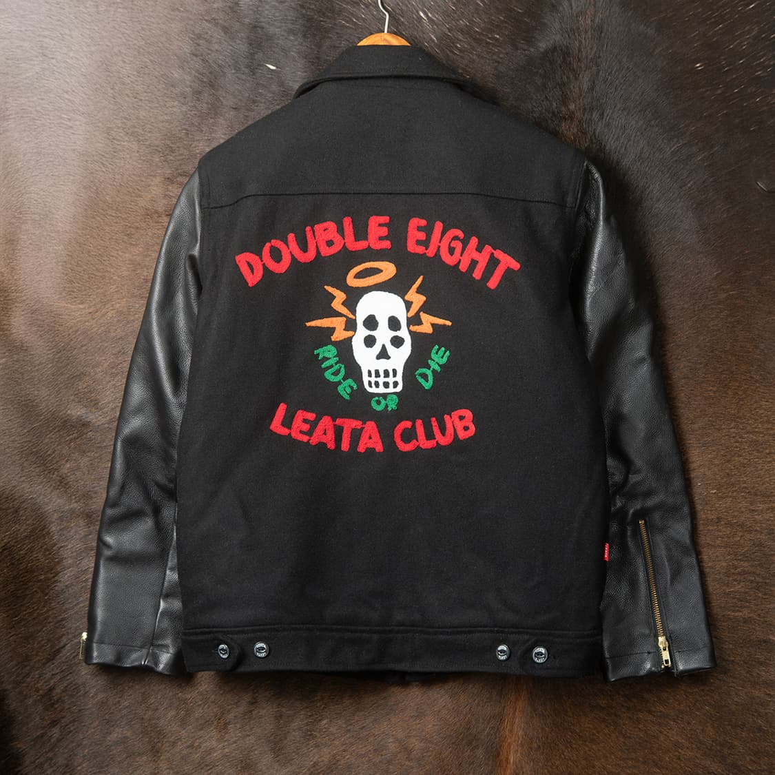 [95] LEATA 리타 울 레더 메카닉 자켓 체인스티치  상품이미지5