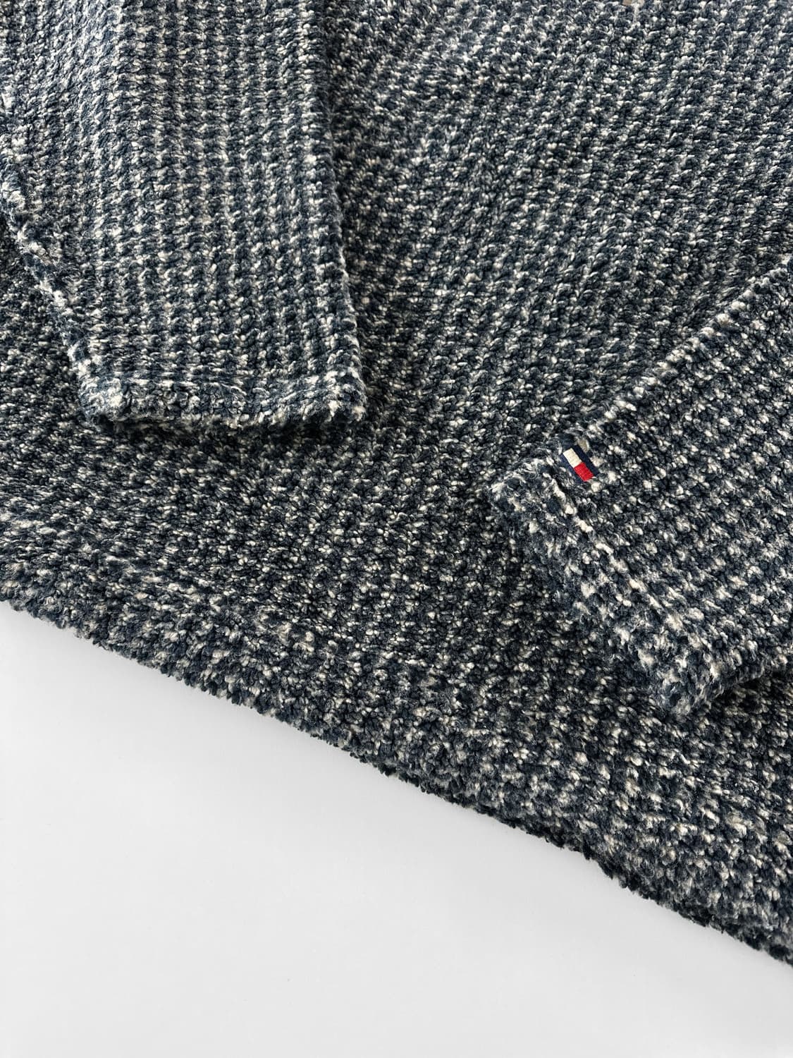 90s 빈티지 타미 힐피거 usa 부클 하운드 체크 하프 집 풀오버 상품이미지6