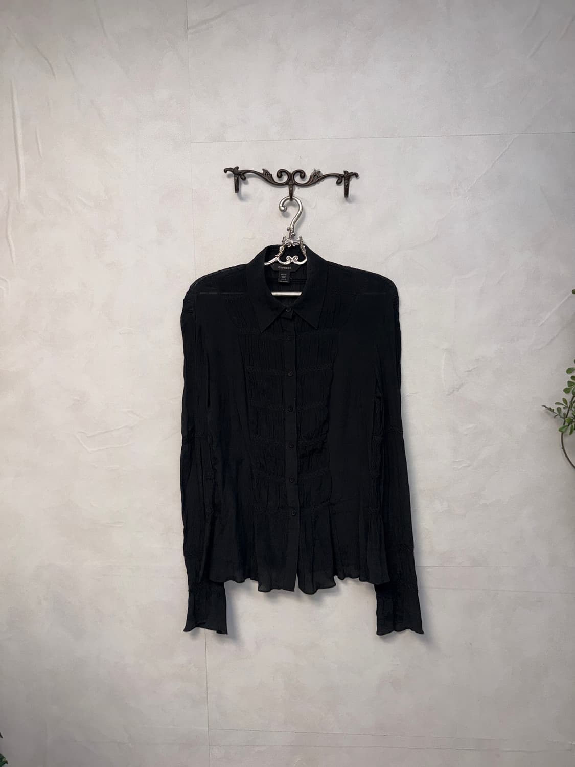 Black silk 100 pleats blouse  상품이미지4