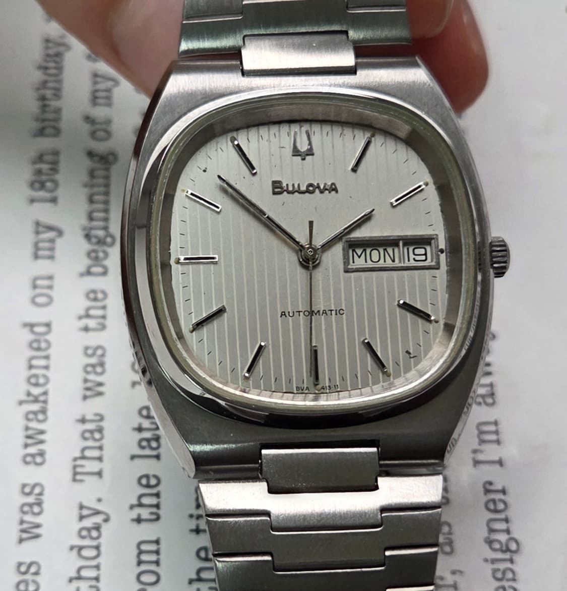 빈티지 부로바 테레비 데이데이트 실버 세로판 다이얼 뻐뻐시 브슬 ver. 상품이미지1