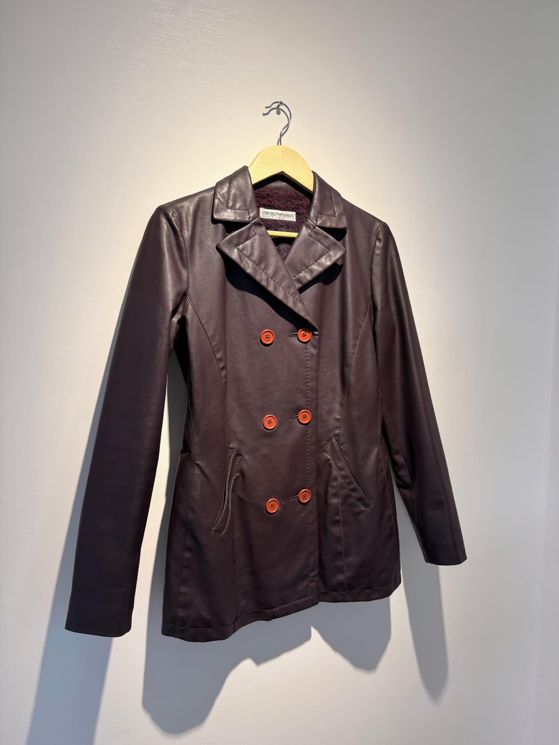 90s Faux-Leather Shearling Coat 상품이미지7