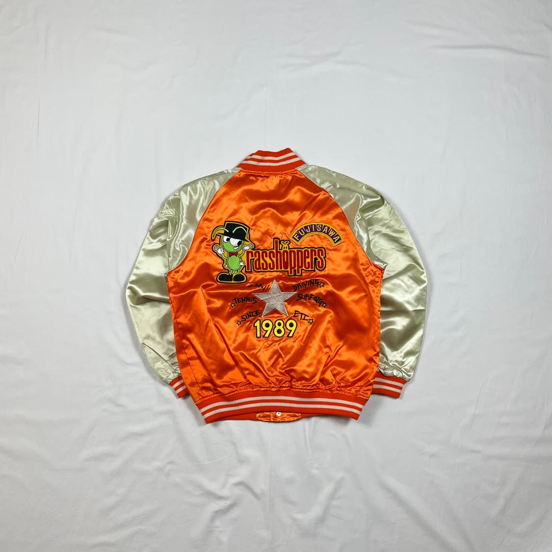 90’s 미즈노 mizuno rasshoppers 팀 사틴자켓  상품이미지6