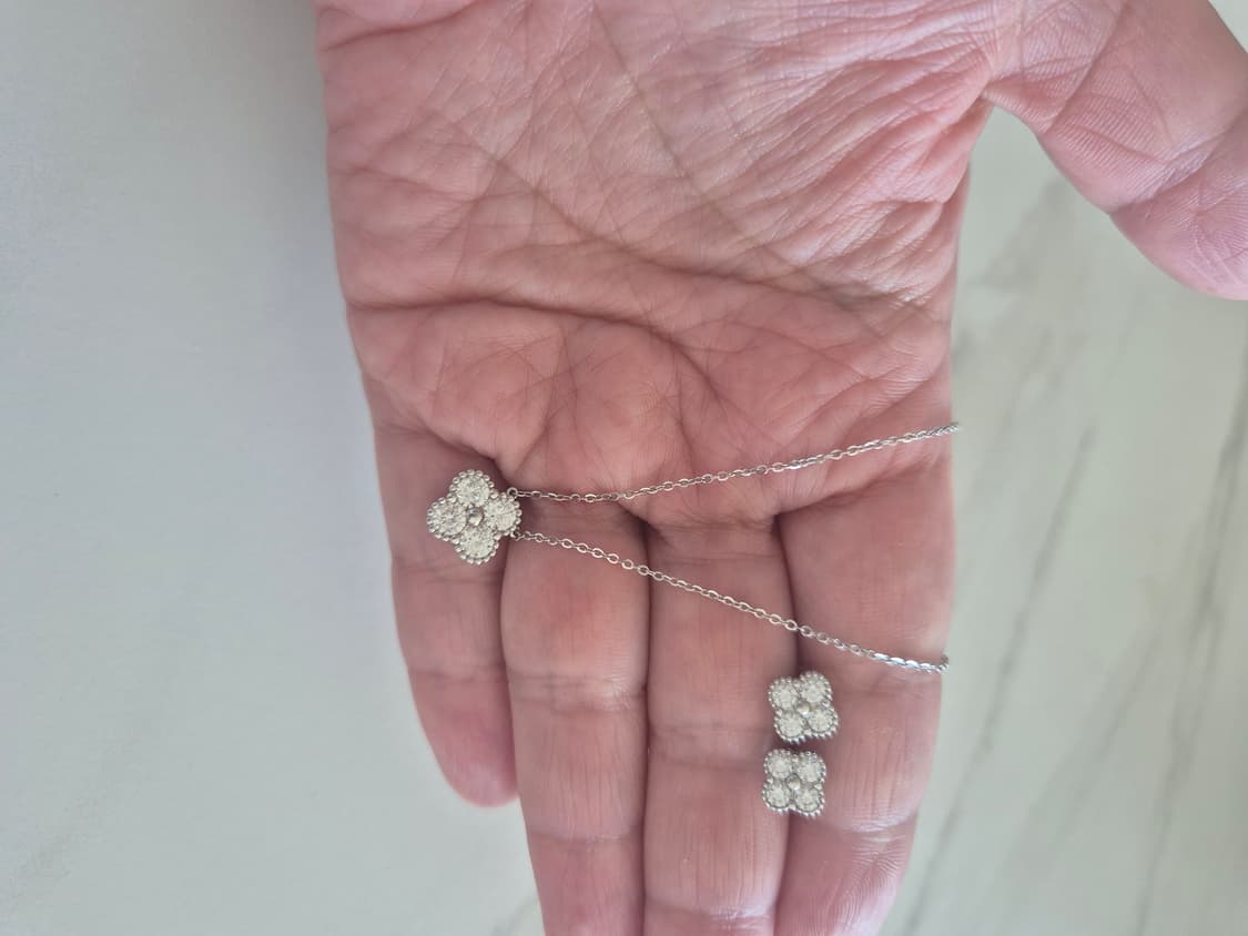 모이사나이트 s925목걸이 귀걸이 세트 상품이미지2