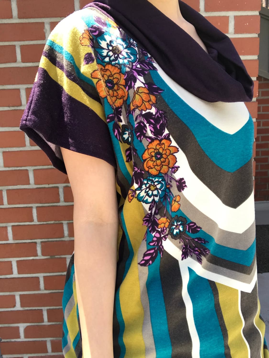 vintage shirring high neck pattern top 상품이미지4