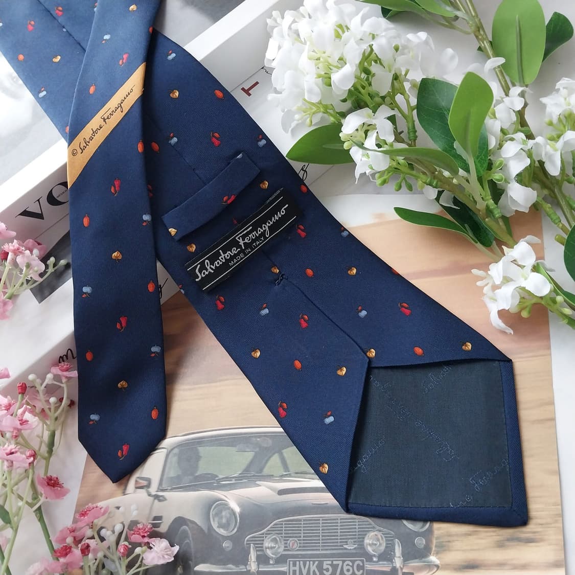 살바토레 페라가모 실크 패턴 넥타이 9.7cm A+등급 K2026 상품이미지3