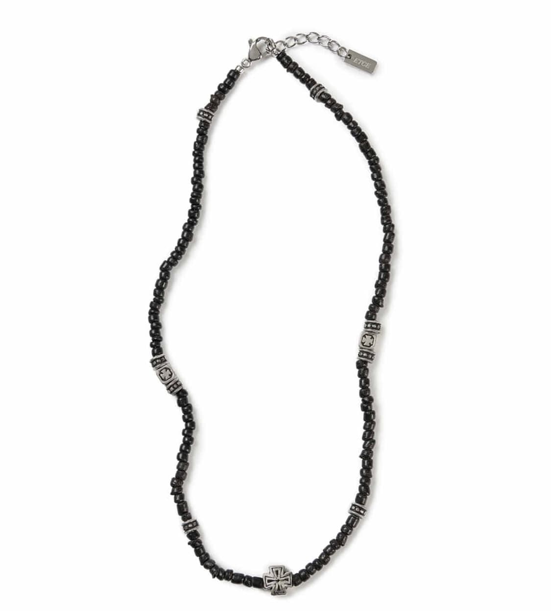 ETCE CROSS BEADS NECKLACE (BLACK) 상품이미지1