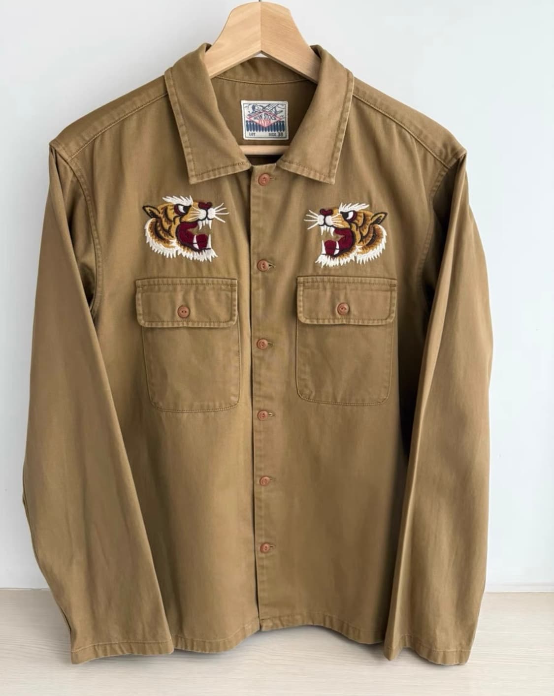 [NON STOCK] 아메카지 복고풍 자수 워크 셔츠 자켓 상품이미지2