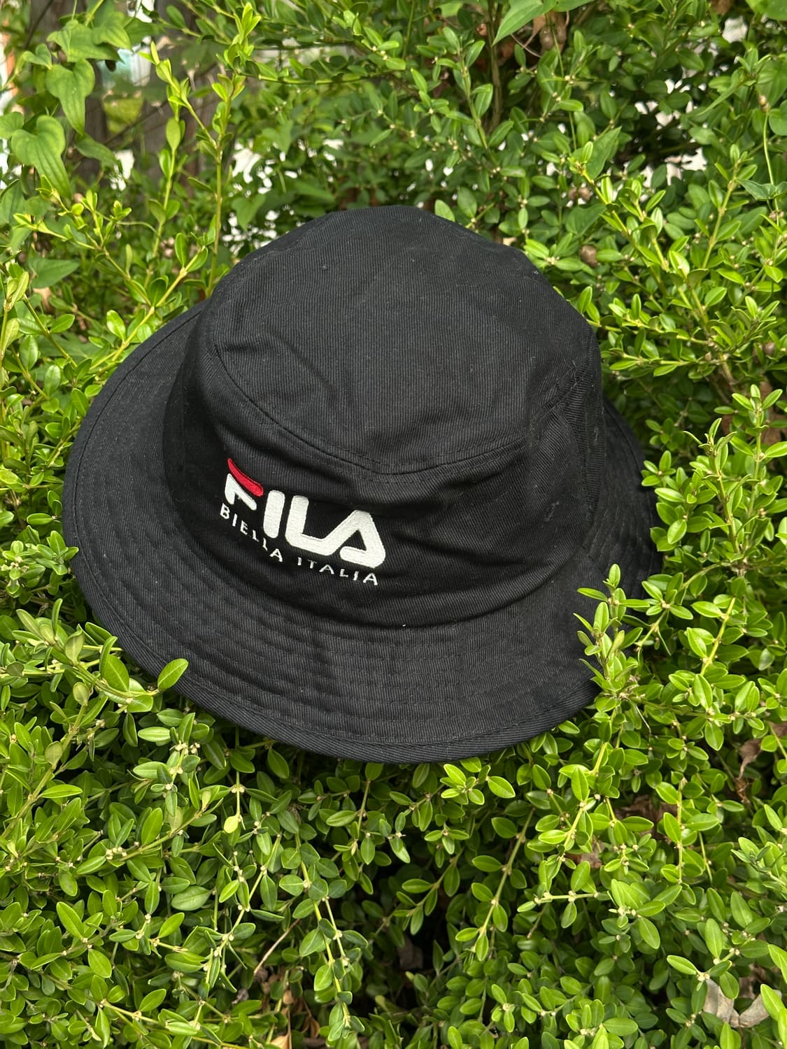 [M] FILA 휠라 로고 블랙 버킷햇 모자 상품이미지2