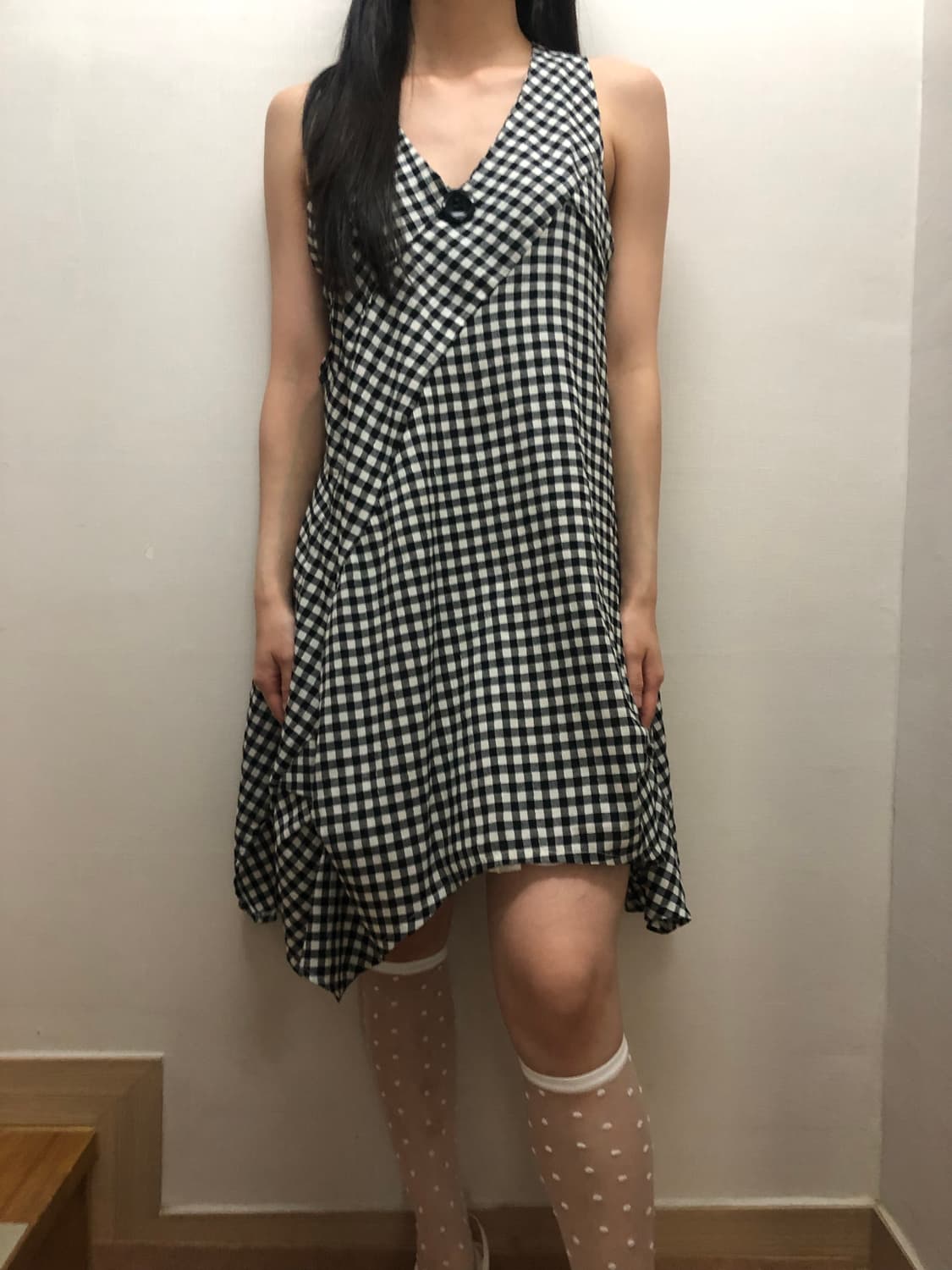 빈티지 블랙 체크 원피스 상품이미지6