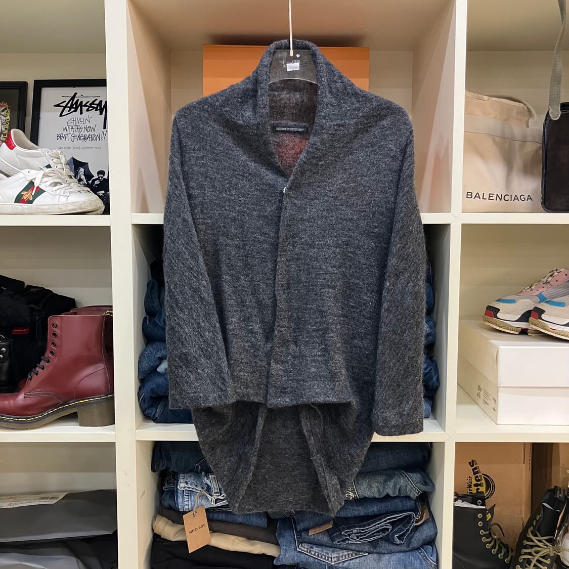 Ys 요지야마모토 차콜 모헤어 가디건 상품이미지1