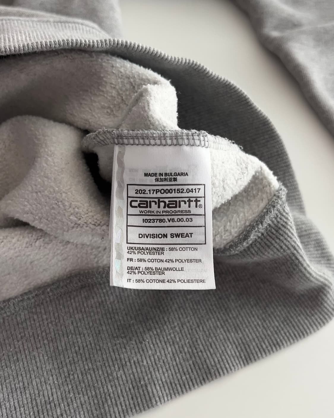 칼하트 그레이 로고 맨투맨 XL 상품이미지4