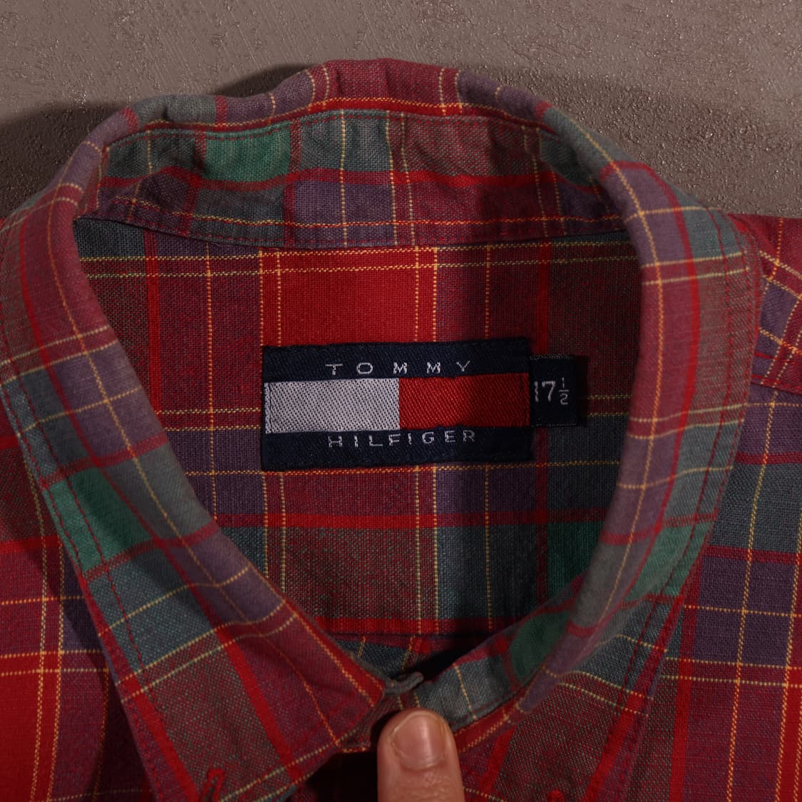 90s 타미힐피거 헤비코튼 체크셔츠 상품이미지3