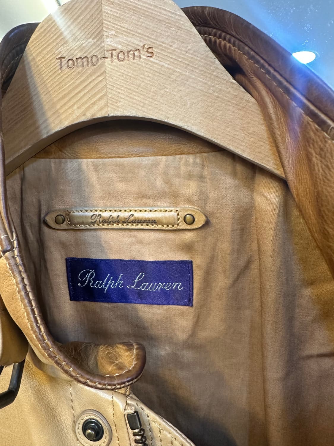 랄프로렌 퍼플라벨 베이지 가죽 자켓 상품이미지4