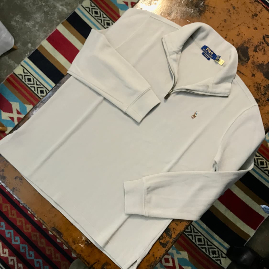폴로랄프로렌 라이트 베이지 코튼 반집업 풀오버 남성 105 사이즈 상품이미지2