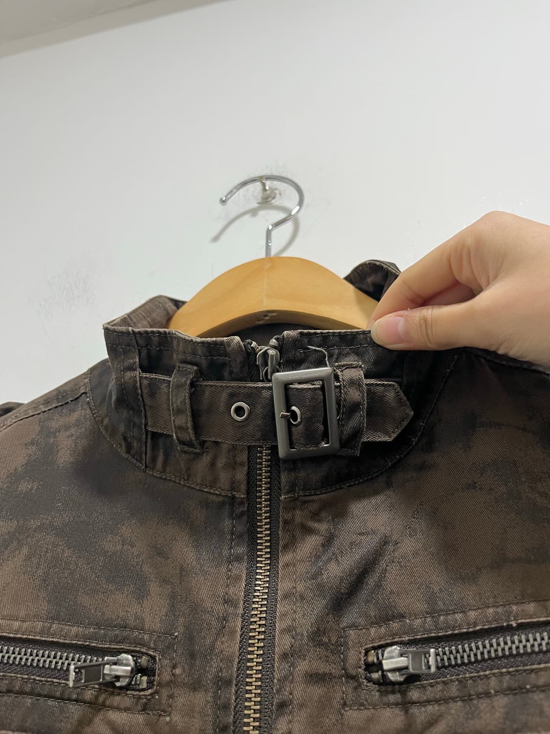 일본 빈티지 락펑크 타이다이 넥버클 집업 자켓  상품이미지4