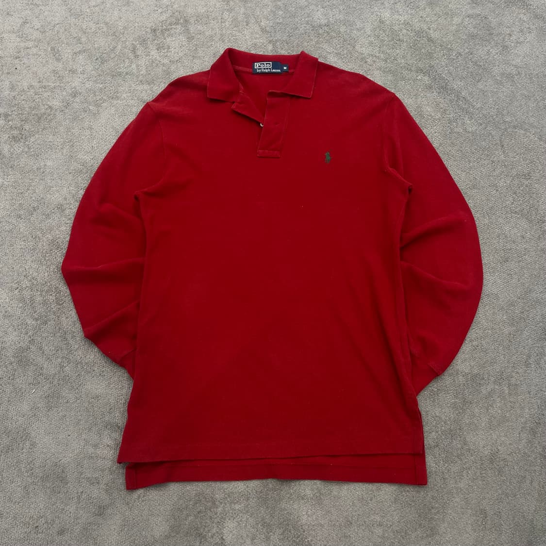 M 폴로 랄프로렌 레드 긴팔 카라티 상품이미지1